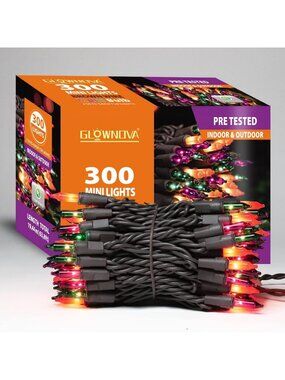 Multicolor Mini String Lights - 300 Brown Wire Incandescent Bulbs for Indoor
